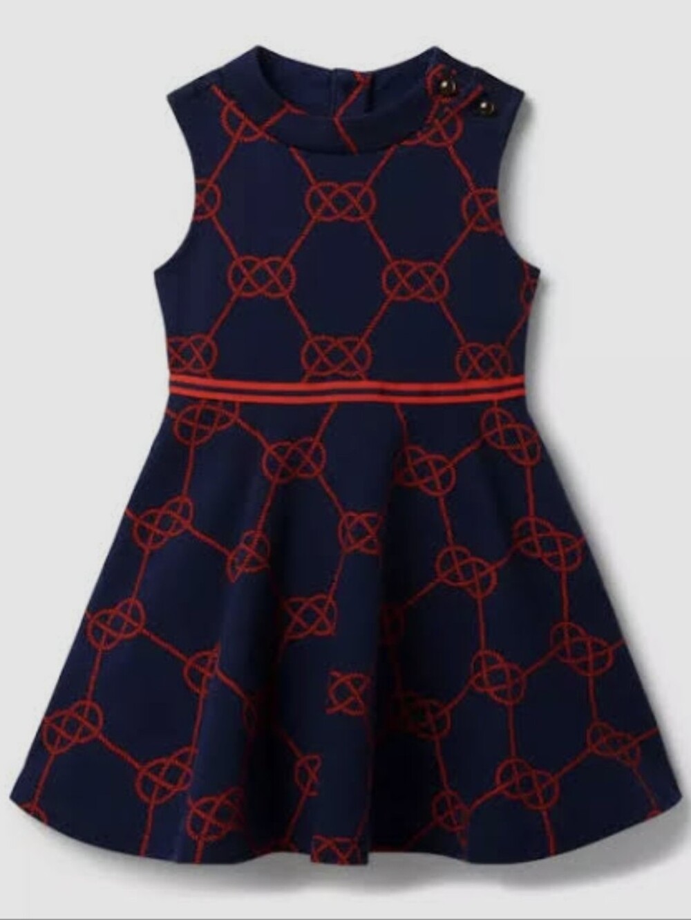 Janie and Jack Navy and Red Knit Fit-and-Flare Dress 3